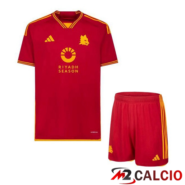 Maglie Calcio Personalizzate,Tute Calcio Squadre,Maglia Nazionale Italiana Calcio | Maglie Calcio AS Roma Bambino RIYADH SEASON Prima Rosso 2023/2024