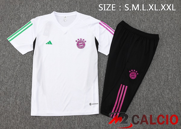 T Shirt Allenamento Bayern Monaco + Pantaloncini Bianco 2023/2024