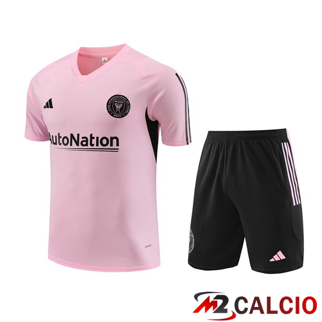 Maglie Calcio Personalizzate,Tute Calcio Squadre,Maglia Nazionale Italiana Calcio | T Shirt Allenamento Inter Miami CF + Pantaloncini Rosa 2023/2024