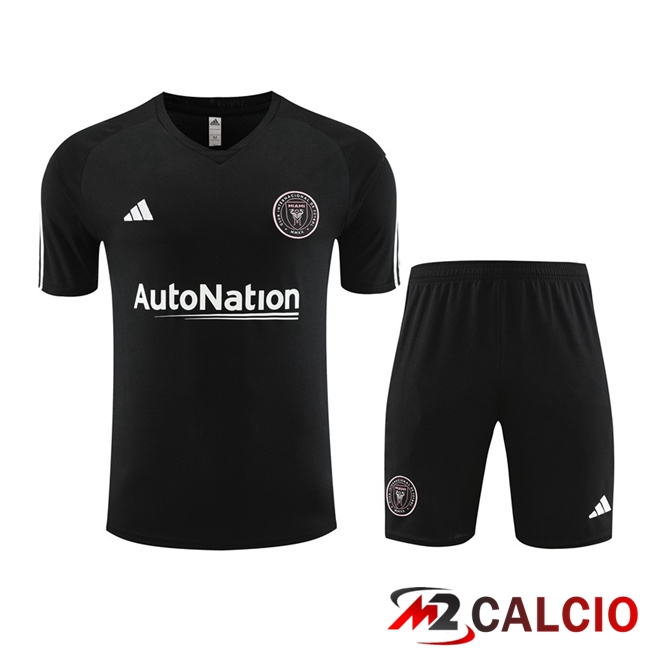 Maglie Calcio Personalizzate,Tute Calcio Squadre,Maglia Nazionale Italiana Calcio | T Shirt Allenamento Inter Miami CF + Pantaloncini Nero 2023/2024