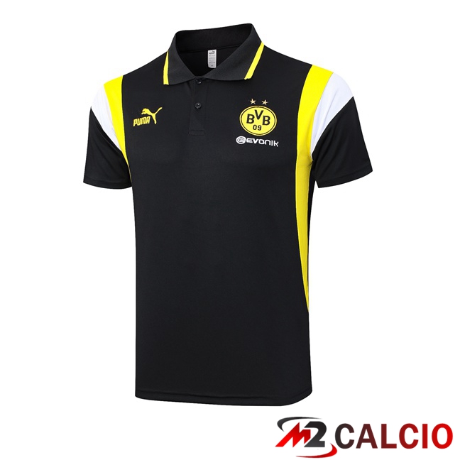 Maglie Calcio Personalizzate,Tute Calcio Squadre,Maglia Nazionale Italiana Calcio | Maglia Polo Dortmund BVB Nero 2023/2024