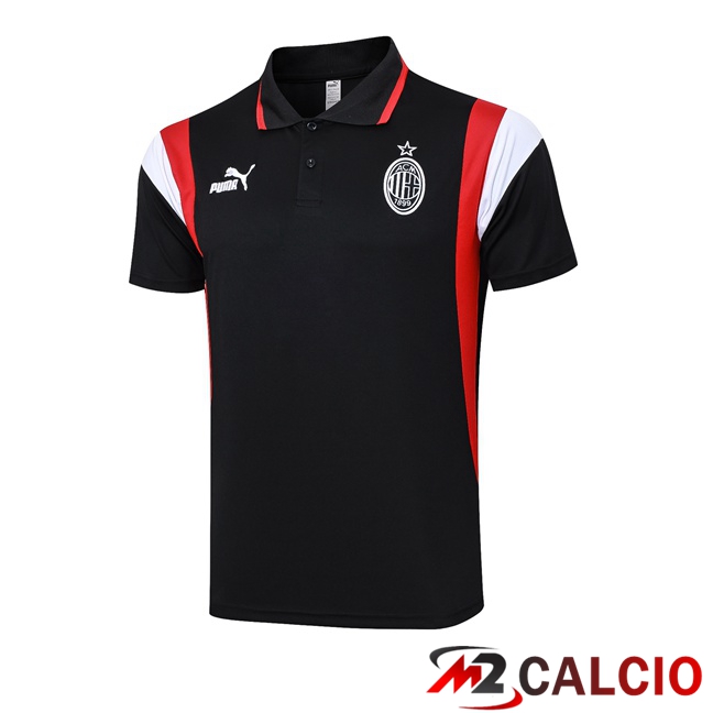 Maglie Calcio Personalizzate,Tute Calcio Squadre,Maglia Nazionale Italiana Calcio | Maglia Polo AC Milan Nero 2023/2024