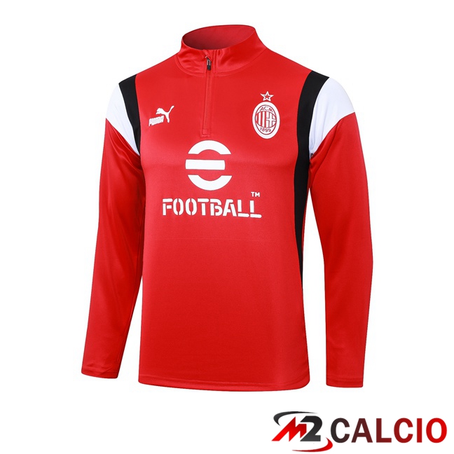 Maglie Calcio Personalizzate,Tute Calcio Squadre,Maglia Nazionale Italiana Calcio | Felpa Allenamento AC Milan Rosso 2023/2024