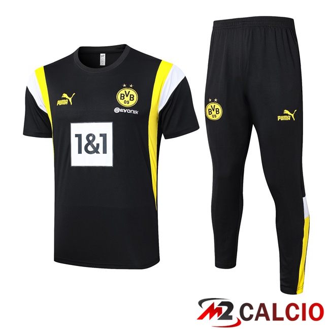Maglie Calcio Personalizzate,Tute Calcio Squadre,Maglia Nazionale Italiana Calcio | T Shirt Allenamento Dortmund BVB + Pantaloni Nero 2023/2024