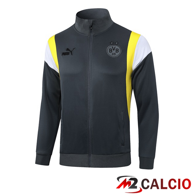 Maglie Calcio Personalizzate,Tute Calcio Squadre,Maglia Nazionale Italiana Calcio | Giacca Calcio Dortmund BVB Grigio 2023/2024