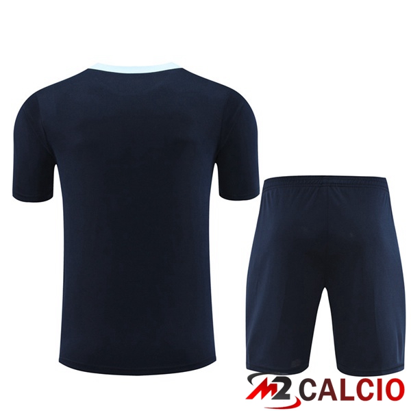T Shirt Allenamento Francia + Pantaloncini Blu Reale 2023/2024