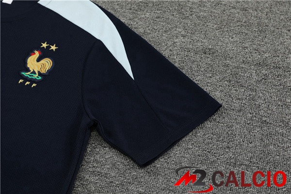 T Shirt Allenamento Francia + Pantaloncini Blu Reale 2023/2024