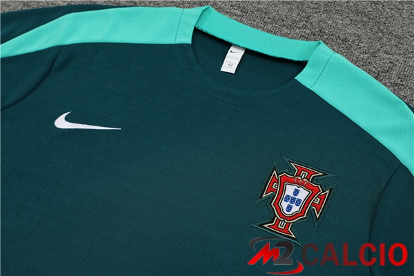 T Shirt Allenamento Portogallo + Pantaloncini Verde 2023/2024