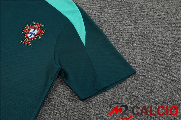 T Shirt Allenamento Portogallo + Pantaloncini Verde 2023/2024