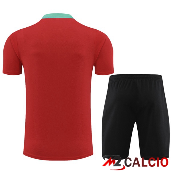 T Shirt Allenamento Portogallo + Pantaloncini Rosso 2023/2024