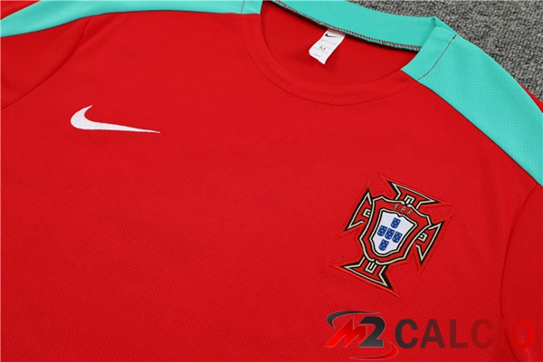T Shirt Allenamento Portogallo + Pantaloncini Rosso 2023/2024