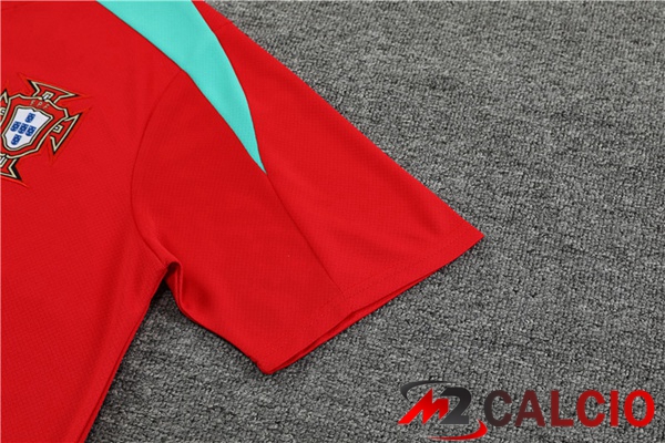 T Shirt Allenamento Portogallo + Pantaloncini Rosso 2023/2024