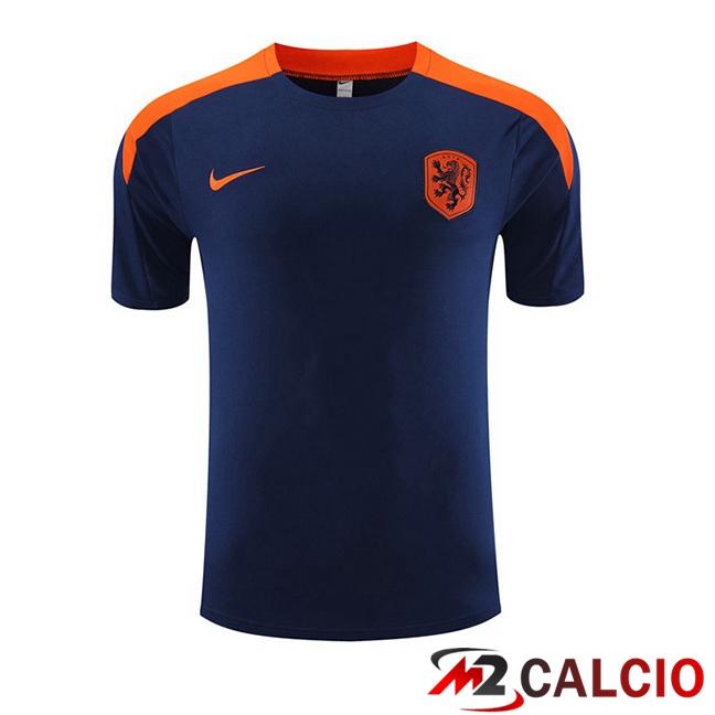 Maglie Calcio Personalizzate,Tute Calcio Squadre,Maglia Nazionale Italiana Calcio | T Shirt Allenamento Paesi Bassi Blu Reale 2023/2024