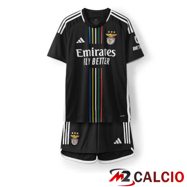 Maglie Calcio Personalizzate,Tute Calcio Squadre,Maglia Nazionale Italiana Calcio | Maglie Calcio S.L Benfica Bambino Seconda Nero 2023/2024