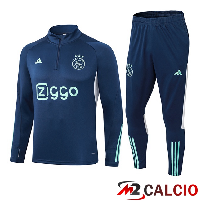 Maglie Calcio Personalizzate,Tute Calcio Squadre,Maglia Nazionale Italiana Calcio | Insieme Tuta Calcio AFC Ajax Blu Reale 2023/2024