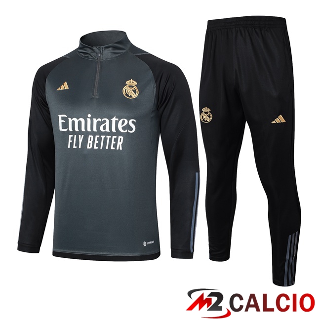 Maglie Calcio Personalizzate,Tute Calcio Squadre,Maglia Nazionale Italiana Calcio | Insieme Tuta Calcio Real Madrid Grigio 2023/2024