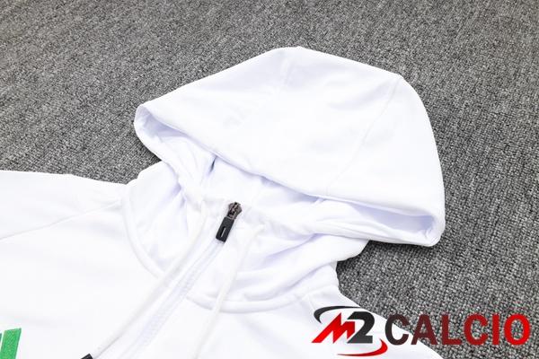 Insieme Tuta Calcio Con Cappuccio Bayern Monaco Bianco 2023/2024