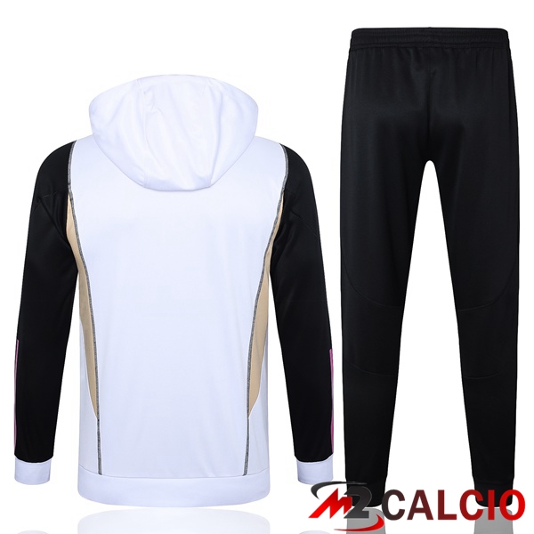 Insieme Tuta Calcio Con Cappuccio Real Madrid Bianco 2023/2024