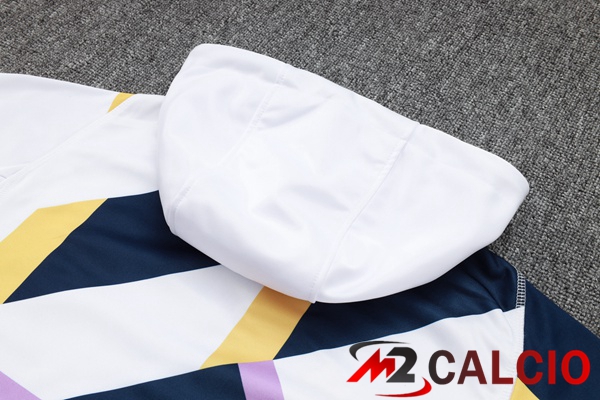 Insieme Tuta Calcio Con Cappuccio Real Madrid Bianco Blu Reale 2023/2024