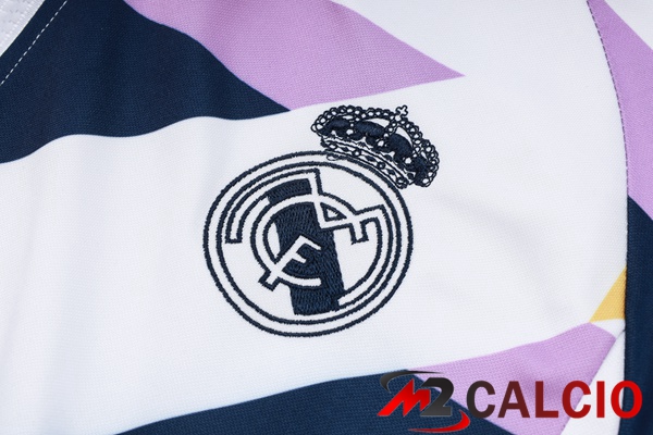 Insieme Tuta Calcio Con Cappuccio Real Madrid Bianco Blu Reale 2023/2024