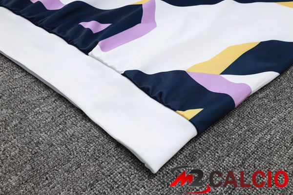 Insieme Tuta Calcio Con Cappuccio Real Madrid Bianco Blu Reale 2023/2024