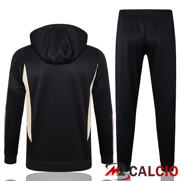 Insieme Tuta Calcio Con Cappuccio Real Madrid Nero 2023/2024