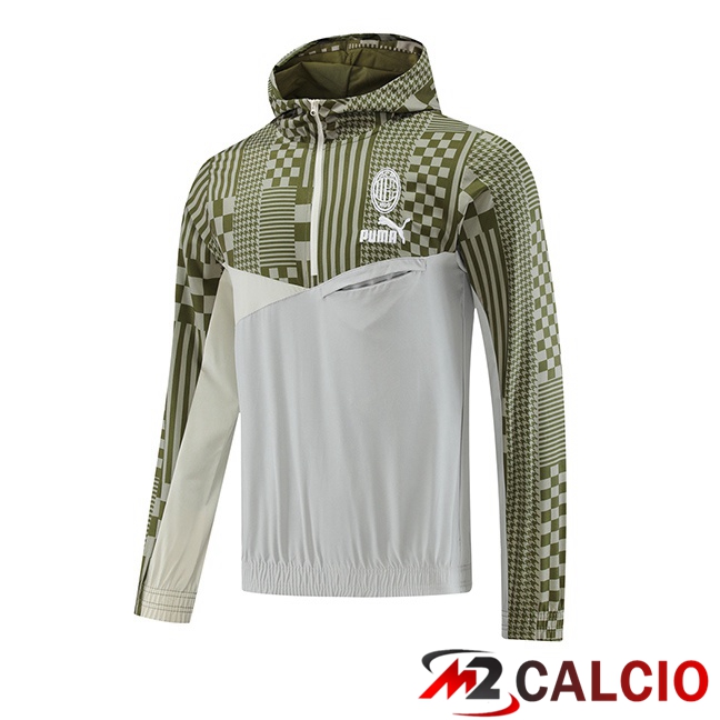 Maglie Calcio Personalizzate,Tute Calcio Squadre,Maglia Nazionale Italiana Calcio | Giacca A Vento AC Milan Bianco Giallo 2023/2024