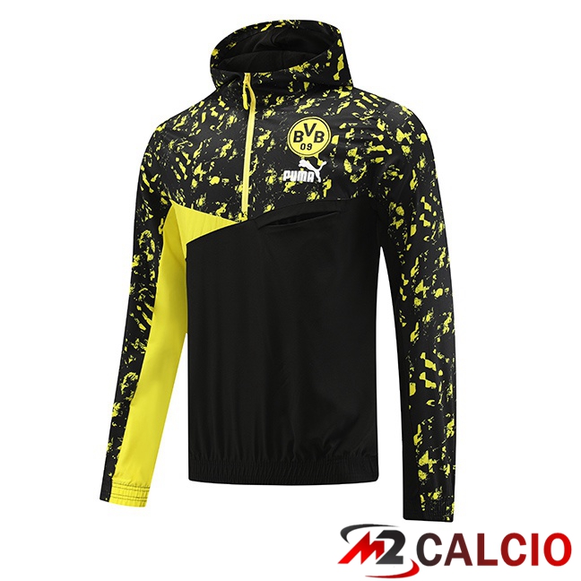 Maglie Calcio Personalizzate,Tute Calcio Squadre,Maglia Nazionale Italiana Calcio | Giacca A Vento Dortmund BVB Nero Giallo 2023/2024