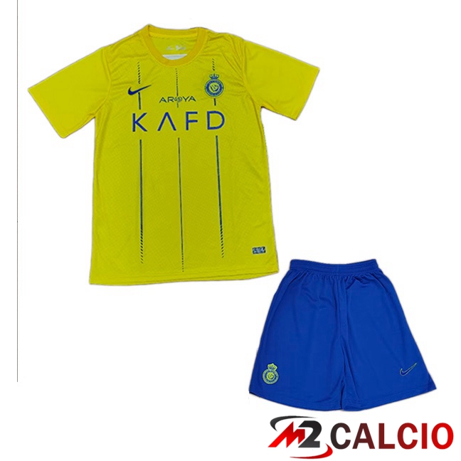 Maglie Calcio Personalizzate,Tute Calcio Squadre,Maglia Nazionale Italiana Calcio | Maglie Calcio Al-Nassr FC Bambino Prima Giallo 2023/2024