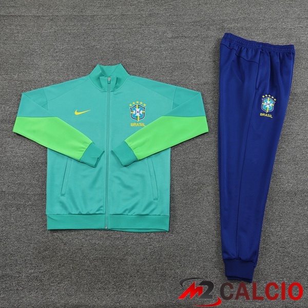 Insieme Tuta Calcio - Giacca Brasile Verde 2023/2024