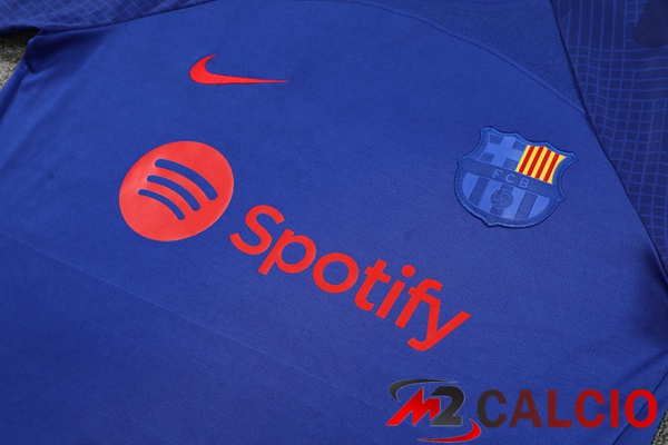 Insieme T Shirt Allenamento FC Barcellona + Pantaloncini Blu Reale 2023/2024