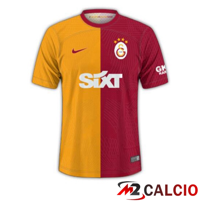 Maglie Calcio Personalizzate,Tute Calcio Squadre,Maglia Nazionale Italiana Calcio | Maglie Calcio Galatasaray SK Prima Giallo Rosso 2023/2024