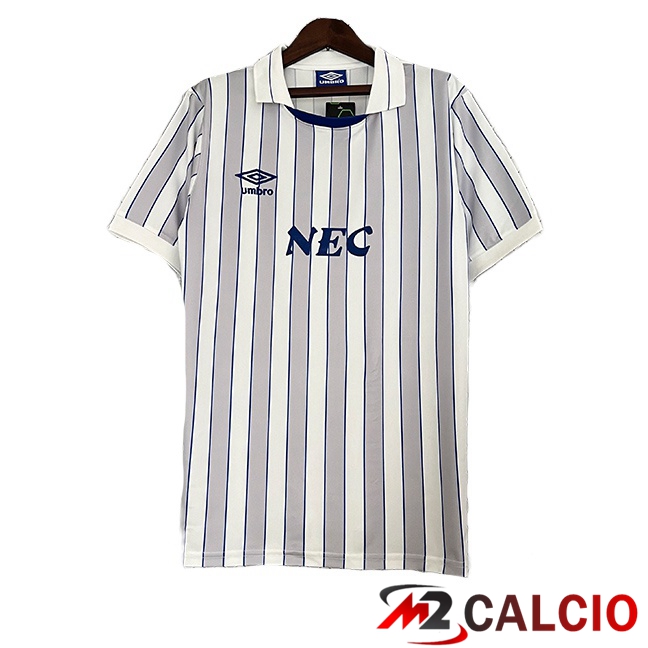 Maglie Calcio Personalizzate,Tute Calcio Squadre,Maglia Nazionale Italiana Calcio | Maglie Calcio Everton Retro Seconda Bianco Grigio 1988-1990