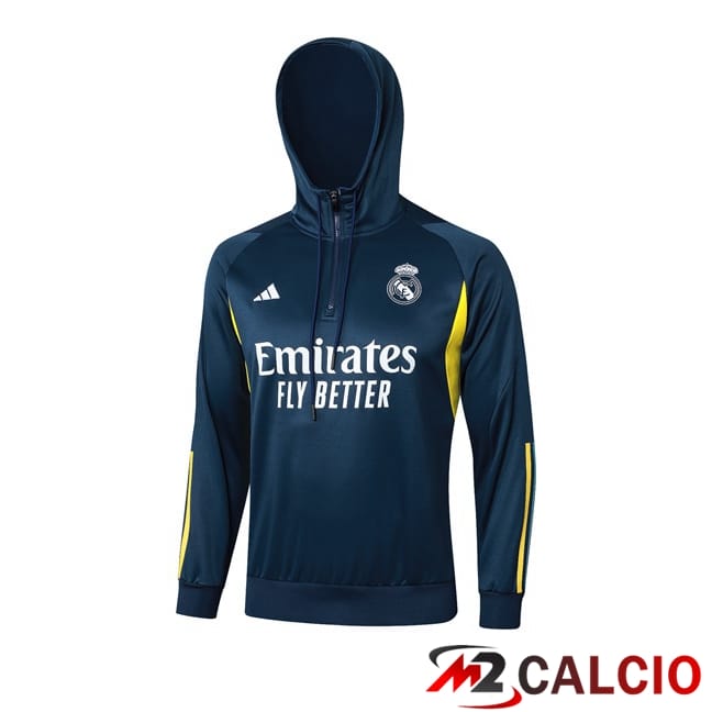 Maglie Calcio Personalizzate,Tute Calcio Squadre,Maglia Nazionale Italiana Calcio | Felpa Con Cappuccio Real Madrid Blu Reale 2024/2025