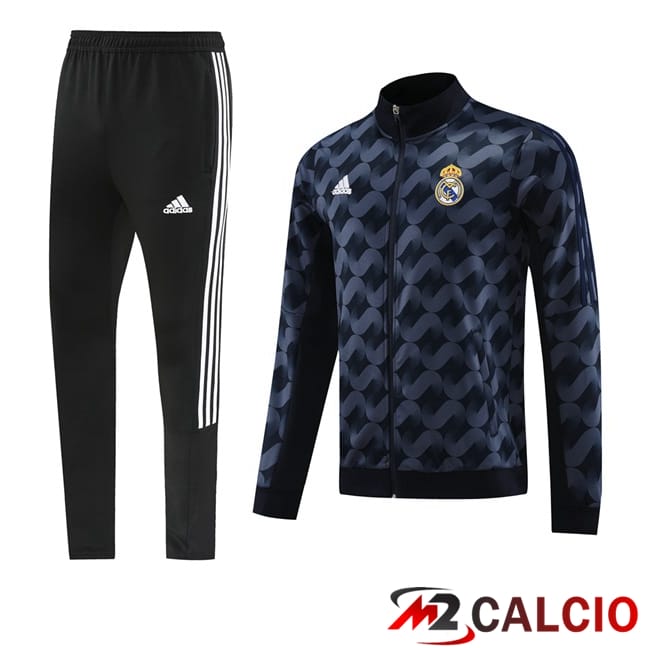 Maglie Calcio Personalizzate,Tute Calcio Squadre,Maglia Nazionale Italiana Calcio | Insieme Tuta Calcio - Giacca Real Madrid Blu Reale 2024/2025
