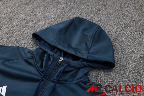 Tuta Calcio - Felpa Con Cappuccio Real Madrid Blu Reale 2024/2025