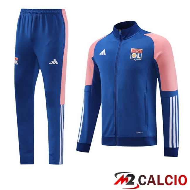 Maglie Calcio Personalizzate,Tute Calcio Squadre,Maglia Nazionale Italiana Calcio | Insieme Tuta Calcio - Giacca Lione OL Blu 2024/2025