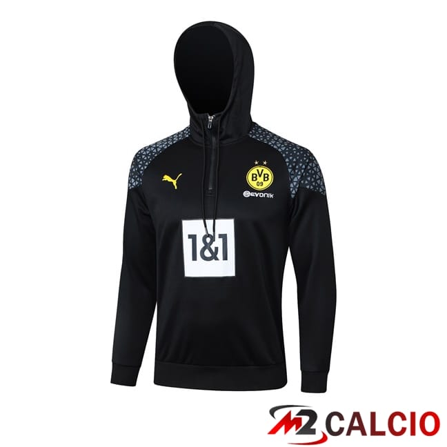 Maglie Calcio Personalizzate,Tute Calcio Squadre,Maglia Nazionale Italiana Calcio | Felpa Con Cappuccio Dortmund BVB Nero 2024/2025