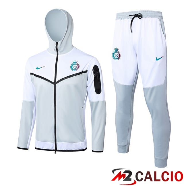 Maglie Calcio Personalizzate,Tute Calcio Squadre,Maglia Nazionale Italiana Calcio | Tuta Calcio - Giacca A Vento Al-Nassr FC Bianco 2024/2025