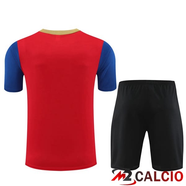 Insieme T Shirt Allenamento FC Barcellona + Pantaloncini Rosso 2024/2025