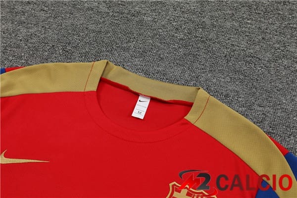 Insieme T Shirt Allenamento FC Barcellona + Pantaloncini Rosso 2024/2025