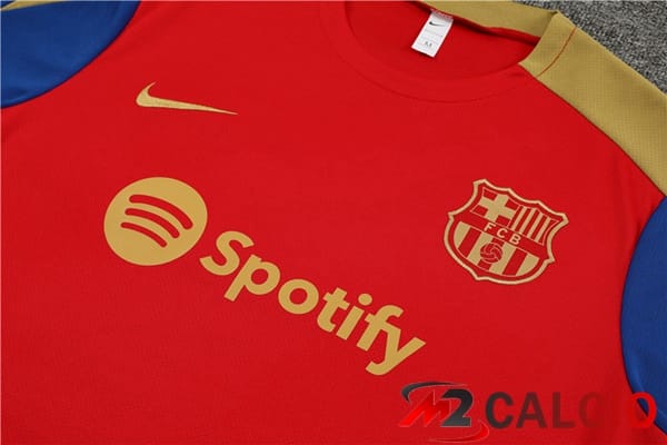Insieme T Shirt Allenamento FC Barcellona + Pantaloncini Rosso 2024/2025