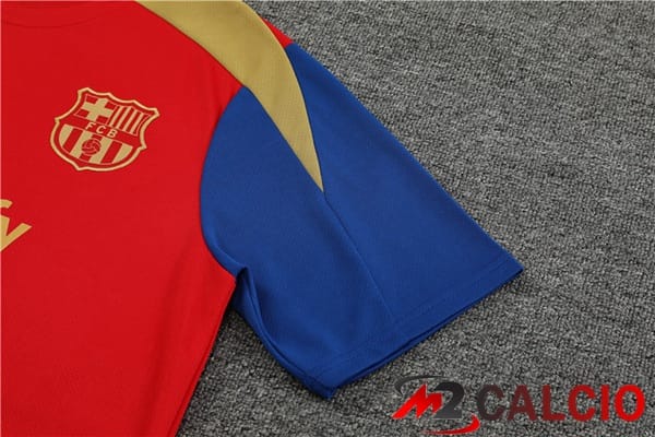 Insieme T Shirt Allenamento FC Barcellona + Pantaloncini Rosso 2024/2025