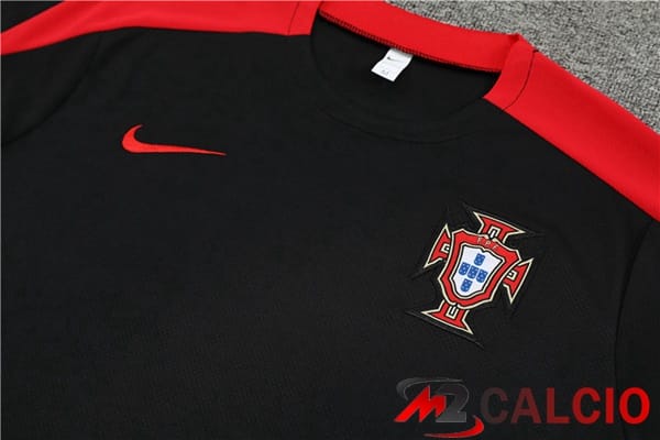 Insieme T Shirt Allenamento Portogallo + Pantaloncini Nero 2024/2025