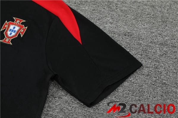 Insieme T Shirt Allenamento Portogallo + Pantaloncini Nero 2024/2025