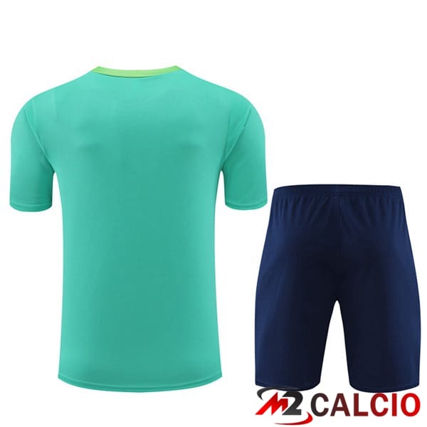 Insieme T Shirt Allenamento Brasile + Pantaloncini Verde 2024/2025