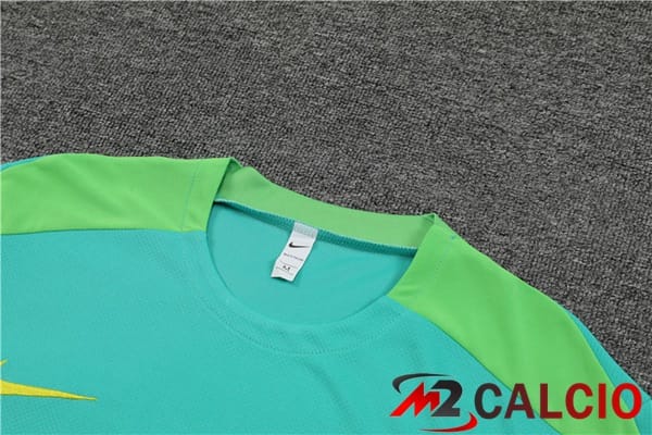 Insieme T Shirt Allenamento Brasile + Pantaloncini Verde 2024/2025