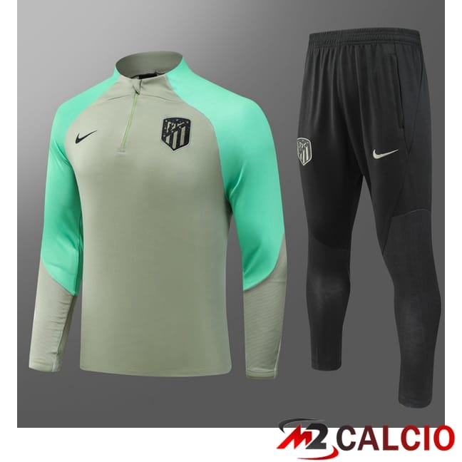 Maglie Calcio Personalizzate,Tute Calcio Squadre,Maglia Nazionale Italiana Calcio | Insieme Tuta Calcio Atletico Madrid Bambino Verde 2024/2025