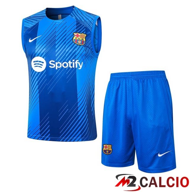 Maglie Calcio Personalizzate,Tute Calcio Squadre,Maglia Nazionale Italiana Calcio | Canotta Allenamento FC Barcellona + Pantaloncini Blu 2024/2025