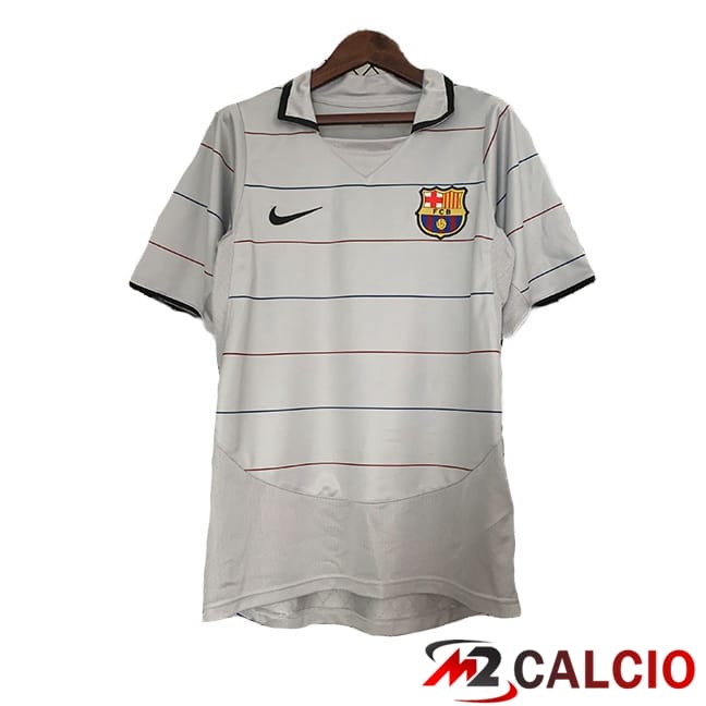 Maglie Calcio Personalizzate,Tute Calcio Squadre,Maglia Nazionale Italiana Calcio | Maglie Calcio FC Barcellona Retro Seconda Grigio 2003-2004